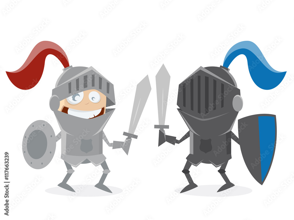 cartoon knights fighting against each other cartoon knights fighting against each other