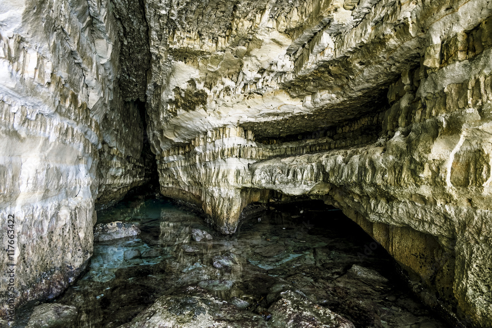 Views of the sea and cliffs of Cape Greco . Cyprus.