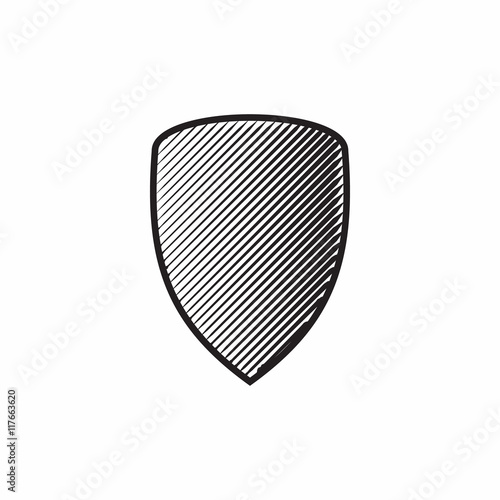 Shield icon in simple style isolated on white background. War symbol