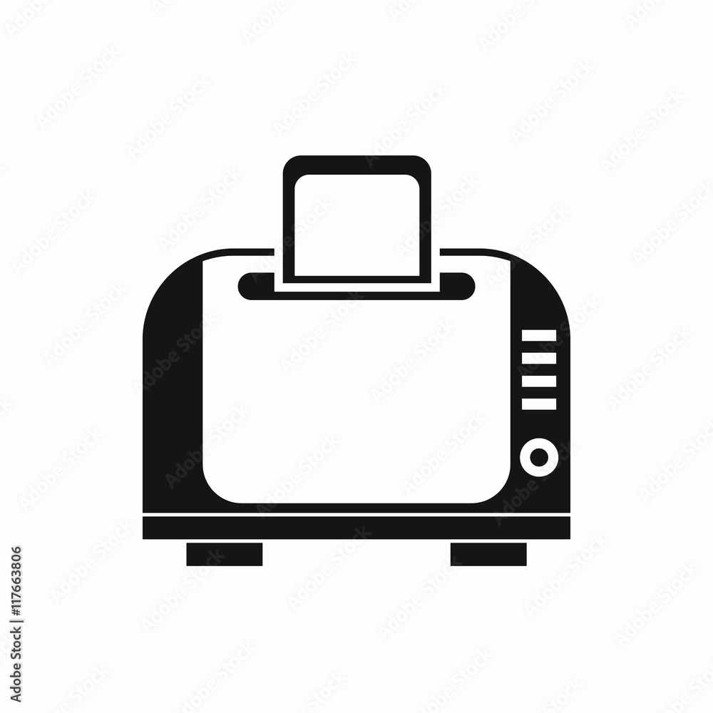 Toaster icon in simple style isolated on white background. Home appliances symbol Toaster icon in simple style isolated on white background. Home appliances symbol