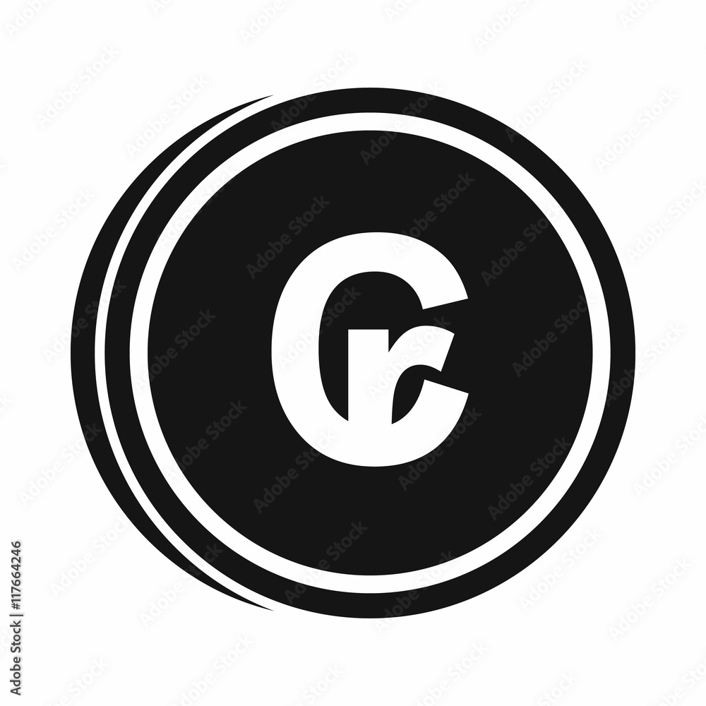 Coins cruzeiro icon in simple style isolated on white background. Monetary currency symbol Coins cruzeiro icon in simple style isolated on white background. Monetary currency symbol