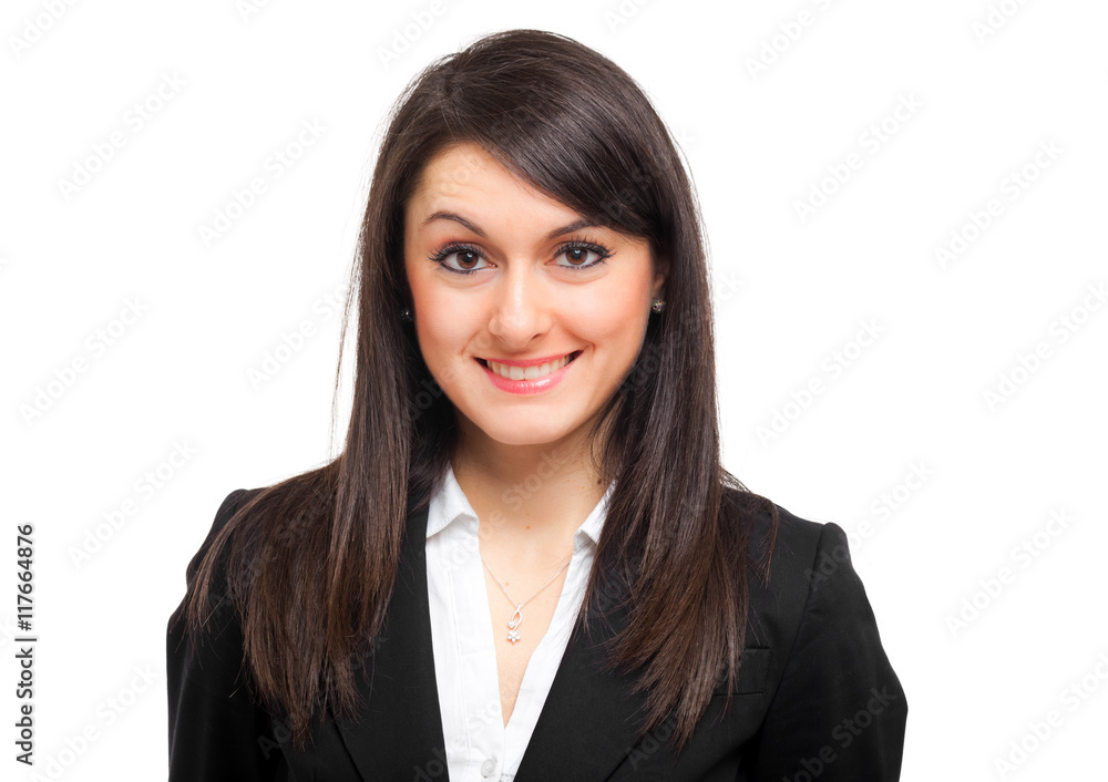 Smiling businesswoman isolated on white Smiling businesswoman isolated on white