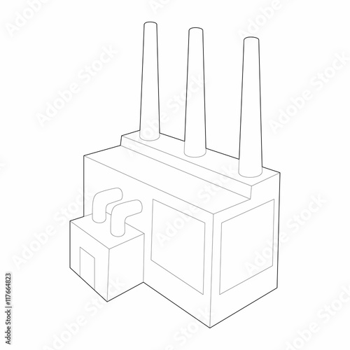 Wallpaper Mural Chemical plant icon in outline style isolated on white background. Manufacture symbol Torontodigital.ca