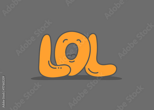 Color letters vector illustration. LOL concept