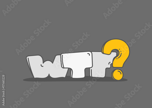 Color letters vector illustration. WTF concept