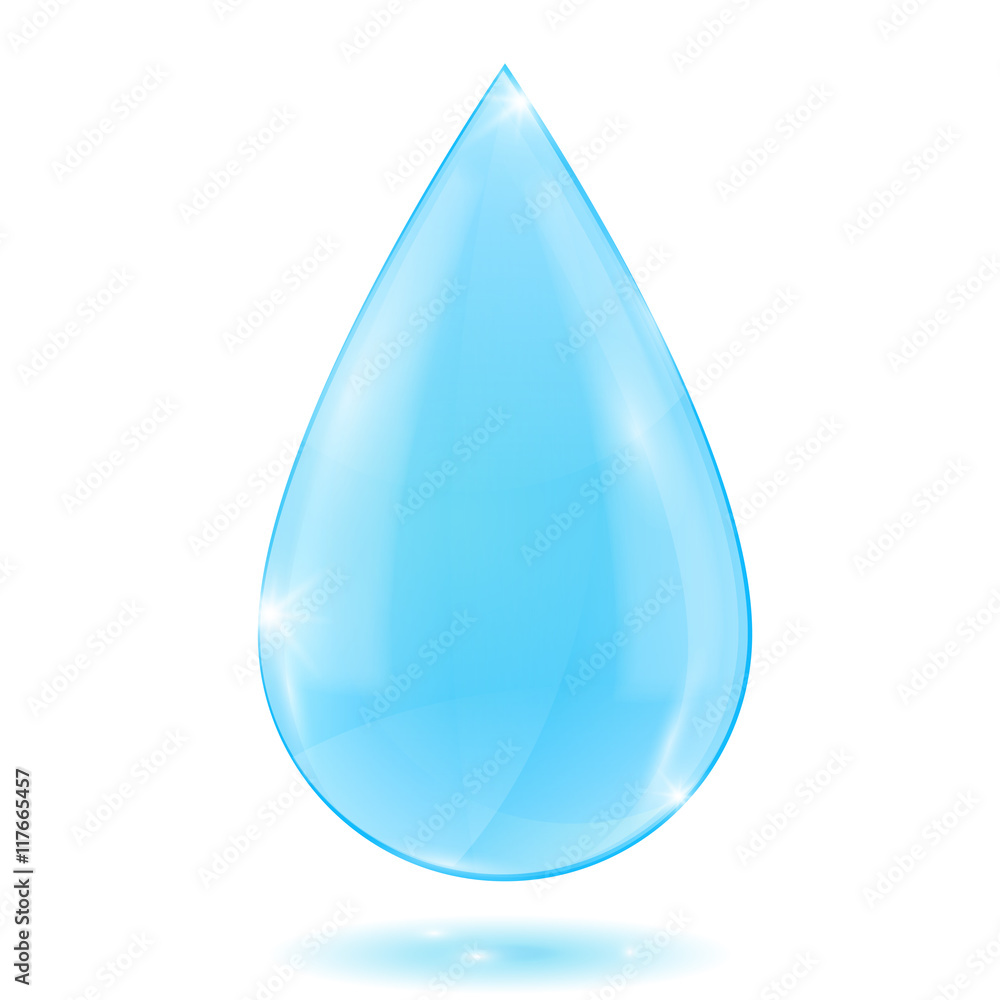 Water drop. Blue crystal water Water drop. Blue crystal water