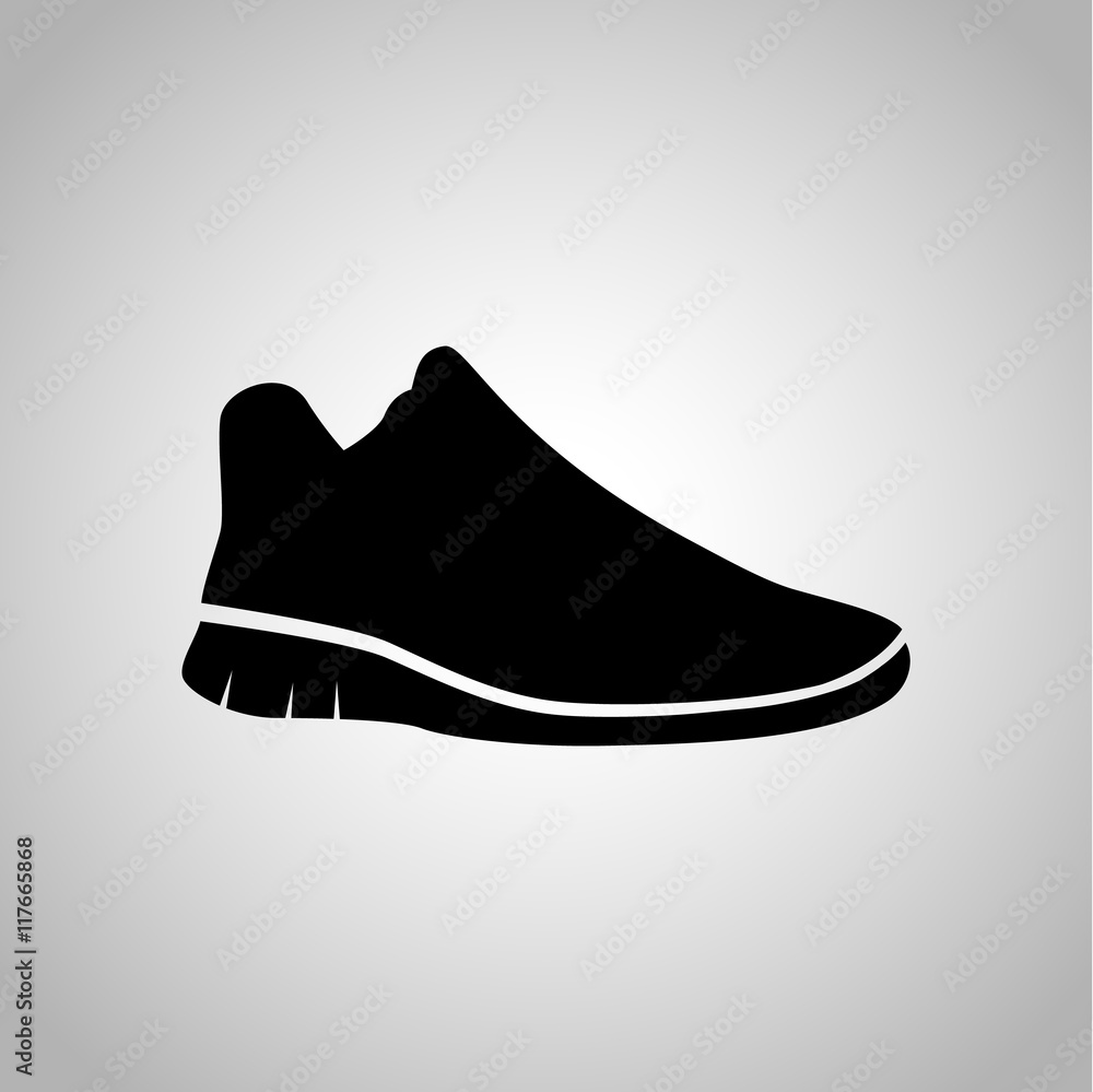 Single sport sneaker icon on the background Single sport sneaker icon on the background