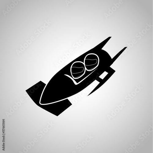 Bobsled team icon on the background