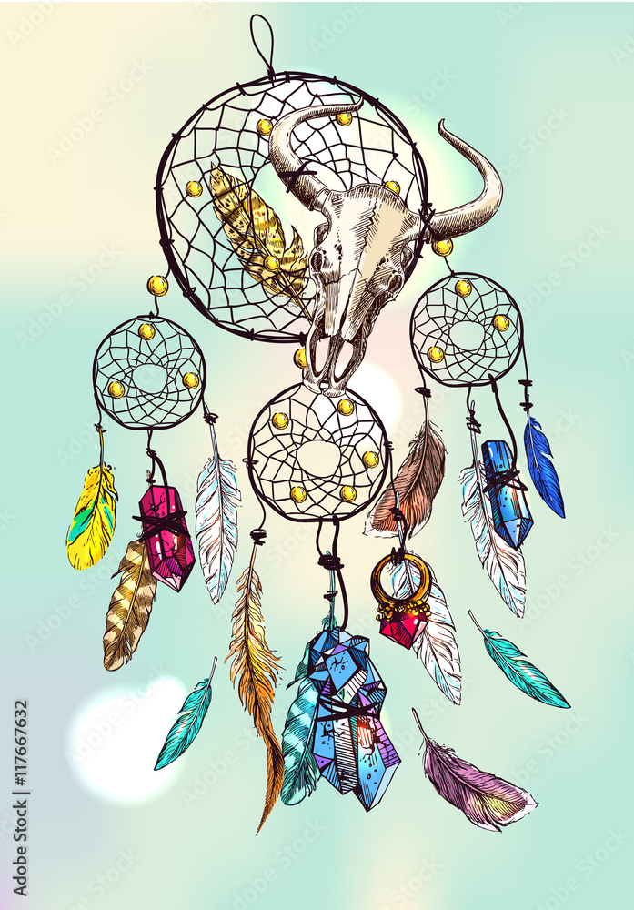 Obraz premium illustration of dreamcatcher