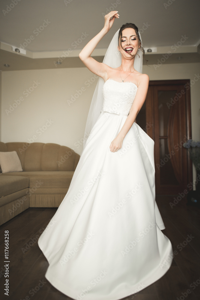 Luxury bride on the morning of wedding day