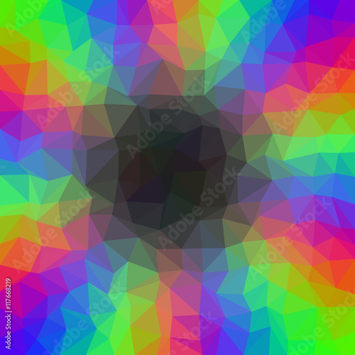 Rainbow low poly triangle style vector mosaic background
