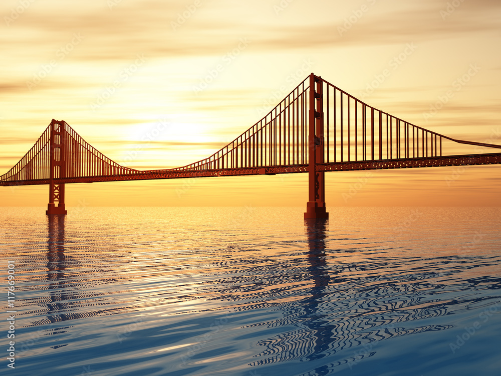 Golden Gate Bridge Illustration