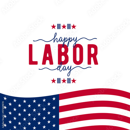 Vector illustration of Happy Labor day USA