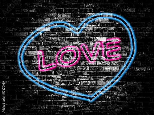 love sign on old black vint...