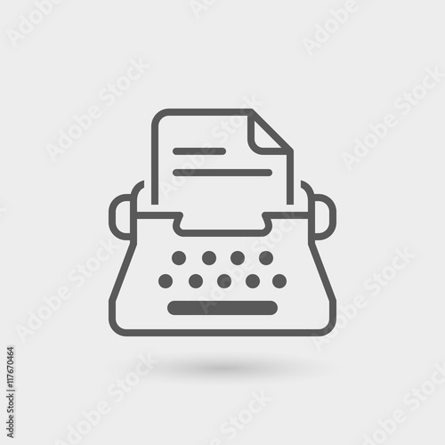 typewriter thin line icon