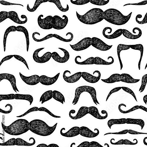 Mustaches seamless pattern.