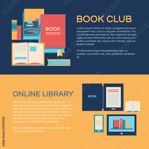 Banner template with books photo