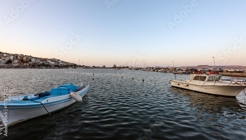 Motorboats at harbour of Sitia town on Crete island