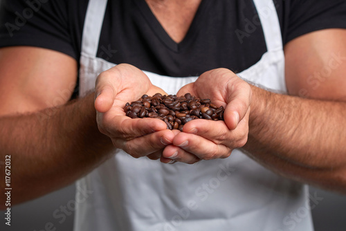 Hand of barista man