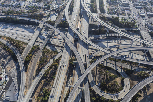 Los Angeles Freeway Interchange Ramps Aerial