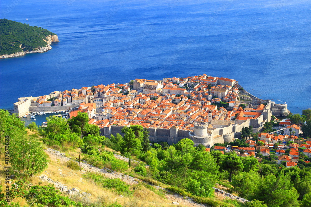 Panorama of Dubrovnik in Croatia 