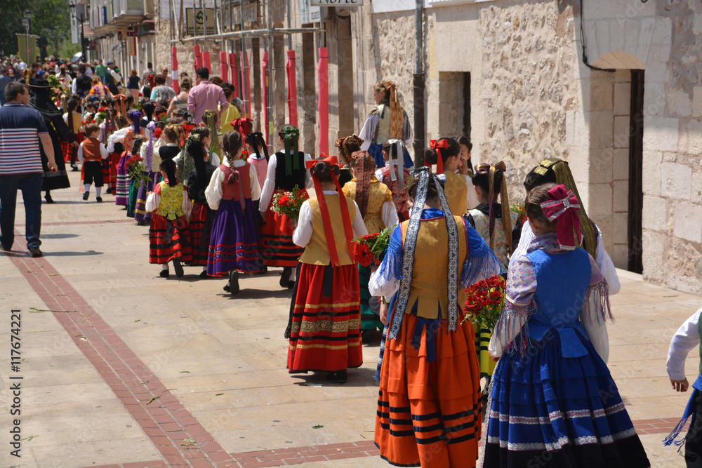 niñas desfilando con trajes regionales niñas desfilando con trajes regionales