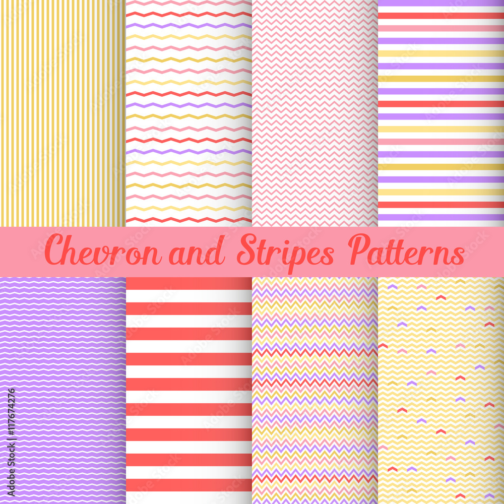 Chevron and Stripes patterns set Chevron and Stripes patterns set