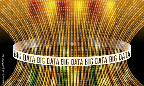 Futuristic vector backdrop and binary code and the words big dat