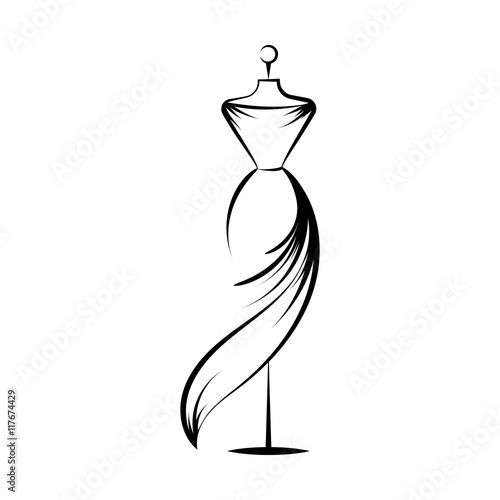 dummy dress hand drawing illustration vector