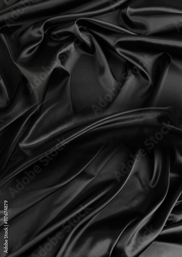 Black silk fabric texture