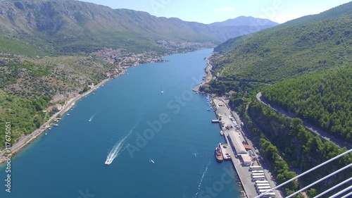 Aerial view of Dubrovnik bridge - entrance to the city photo