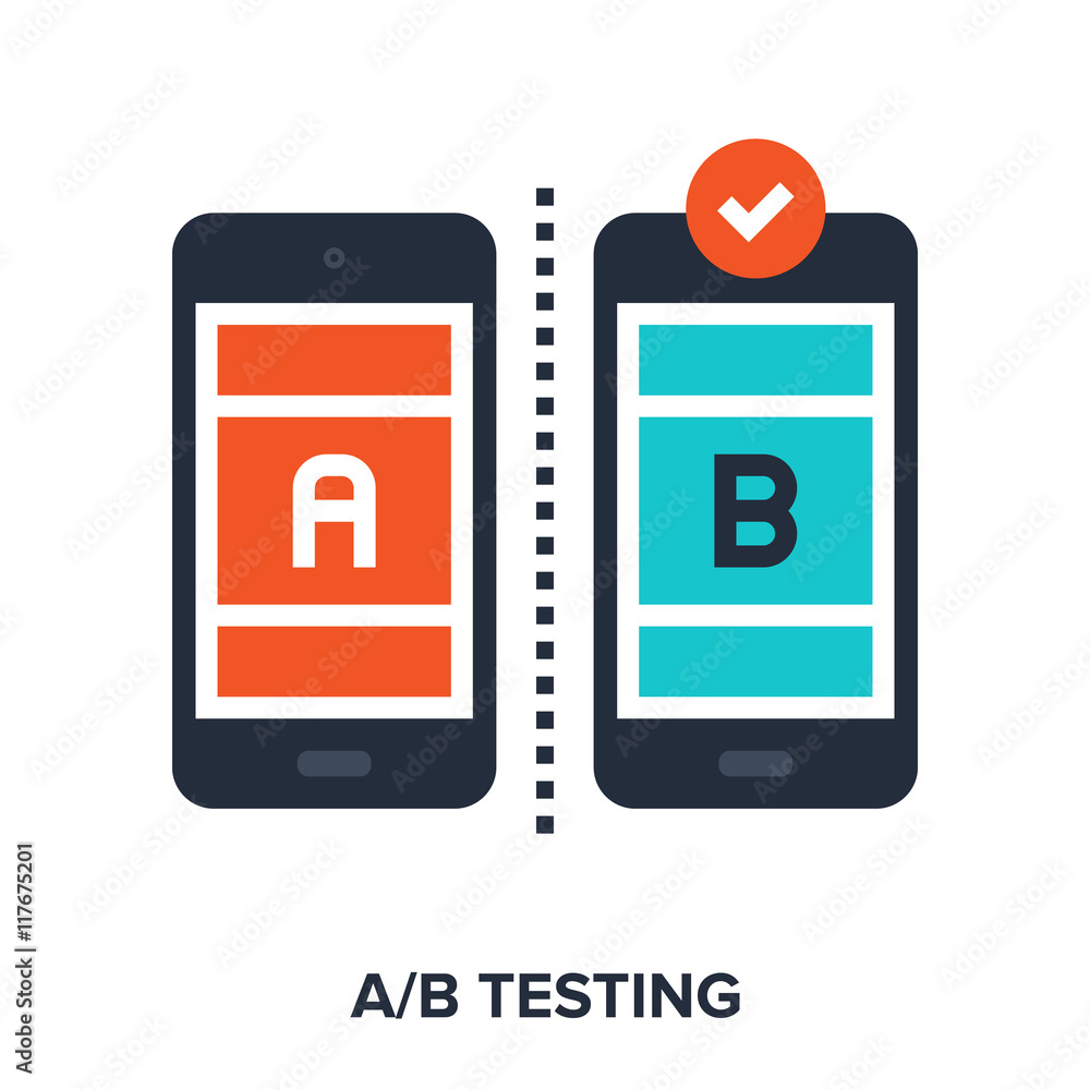 ab testing flat concept ab testing flat concept