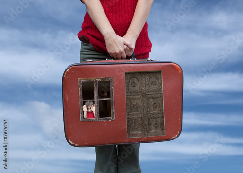 trunk with window and door