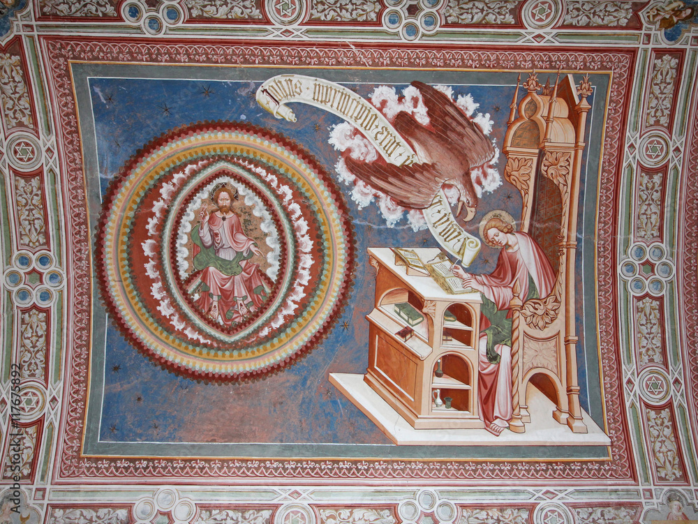 l'evangelista Giovanni e la gloria di Cristo; affresco della volta