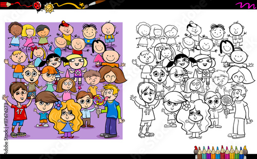 kid characters coloring book