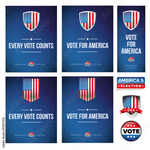 Presidential election banner or poster set