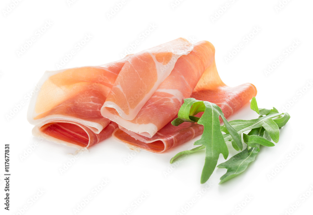 Sliced of prosciutto ham