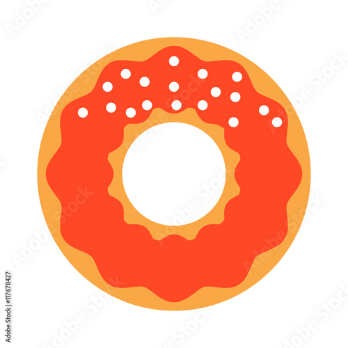 Cute sweet colorful donut isolated. Chocolate or cream yummy cookie donuts fo...