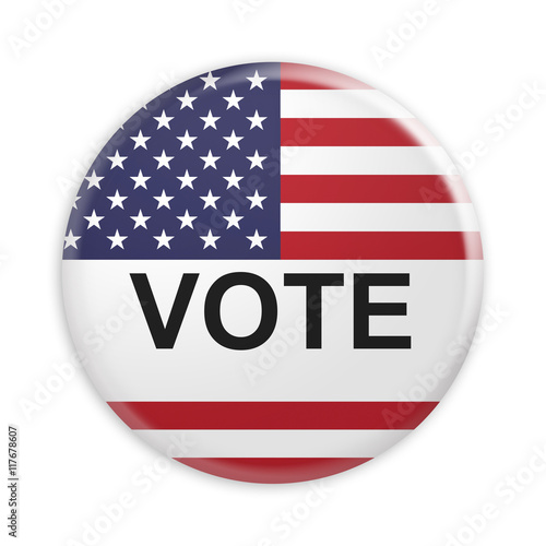 Free Download Badge Vote US Election, 3d illustration - GFXLoad