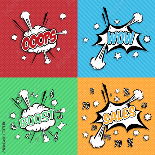 Comic words set