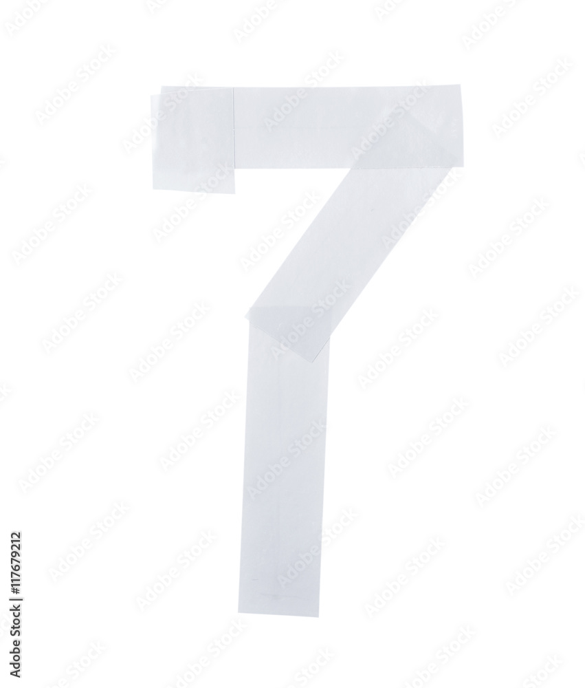 Number seven symbol made of insulating tape Number seven symbol made of insulating tape