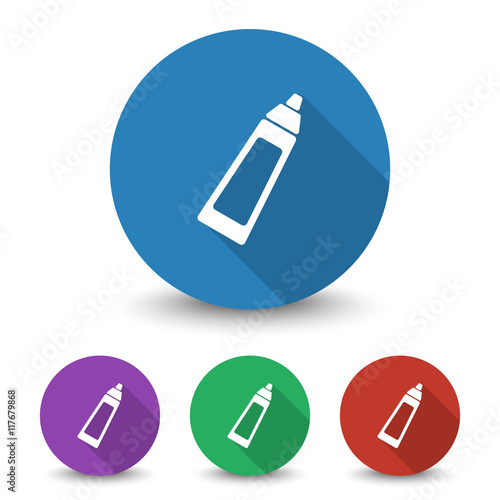 White Baby Bottle icon in different colors set