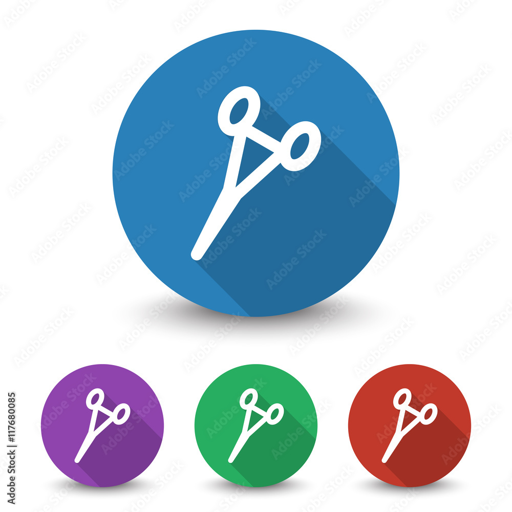 White Surgical Clamps icon in different colors set White Surgical Clamps icon in different colors set