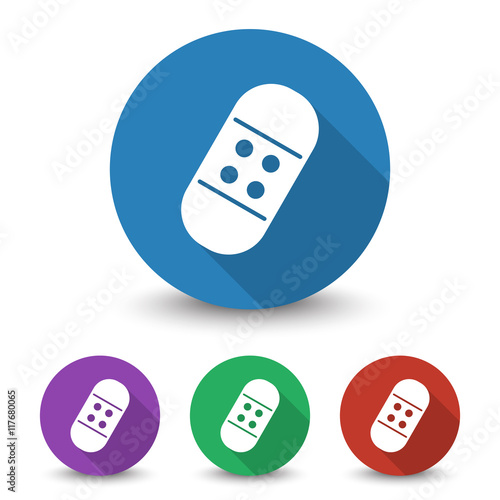White Adhesive Bandage icon in different colors set