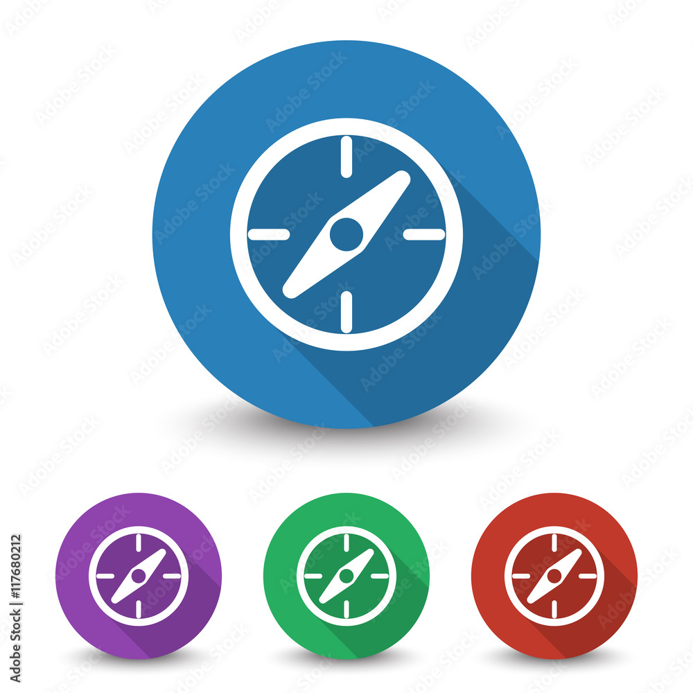 White Compass icon in different colors set White Compass icon in different colors set