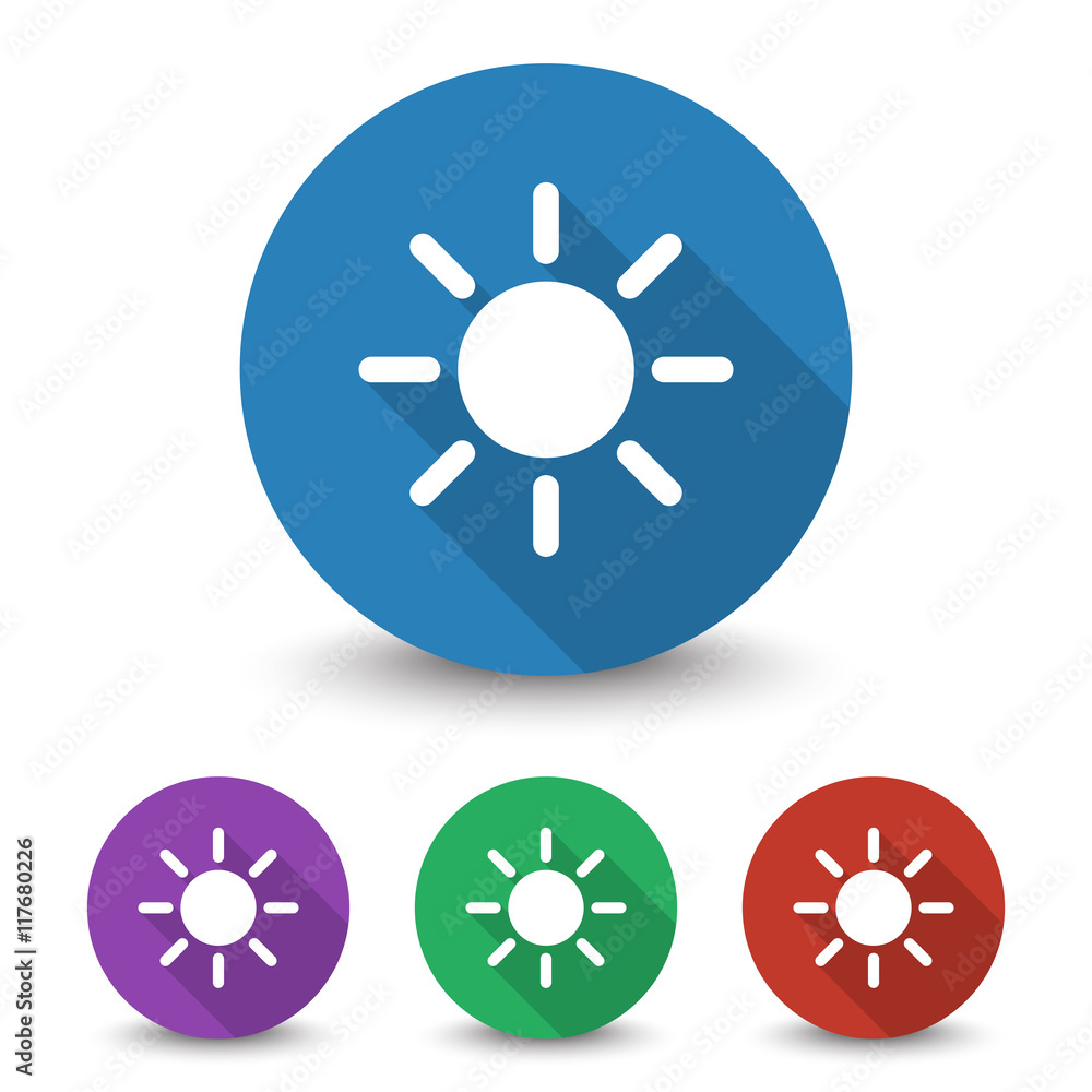 White Sun icon in different colors set White Sun icon in different colors set