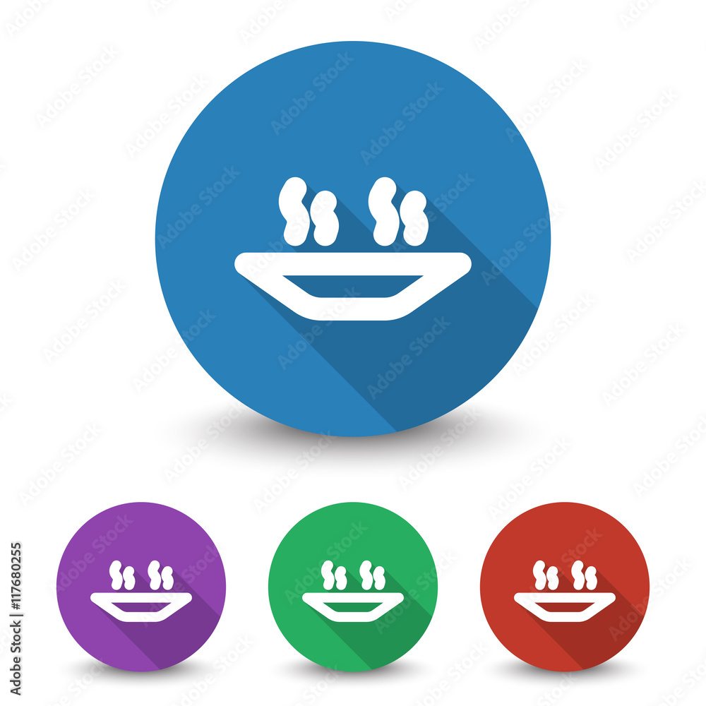 White Hot Meal icon in different colors set White Hot Meal icon in different colors set