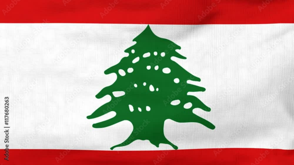 National flag of Lebanon flying and waving on the wind. Sate symbol of Lebanese nation and government. Computer generated animation. National flag of Lebanon flying and waving on the wind. Sate symbol of Lebanese nation and government. Computer generated animation.