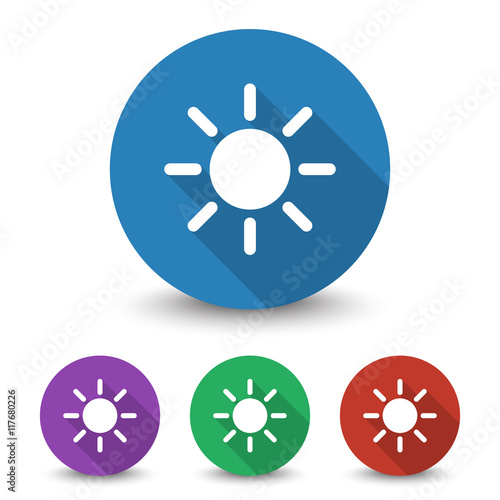 White Sun icon in different colors set
