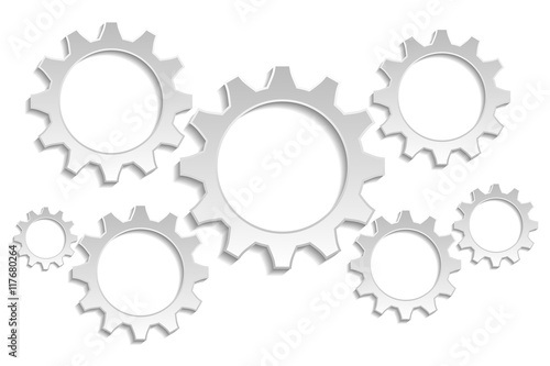 7 gears gray background